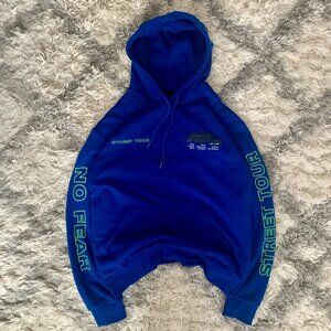 Vintage Y2K No Fear Hoodie Men's Medium Pullover Street Tour Blue Sweater